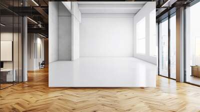 modern minimalist interior with a big empty white wall. AI Generative Wall mural