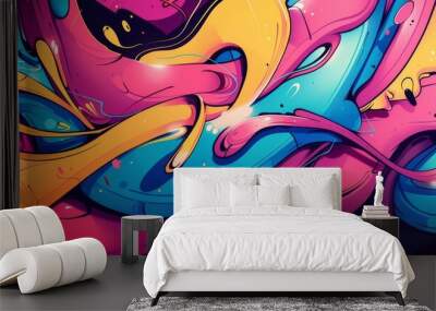 Graffiti street art background  Wall mural