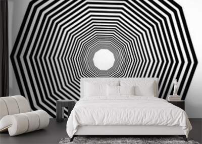 infinite decagon decagono infinito black preto gemeotric  Wall mural