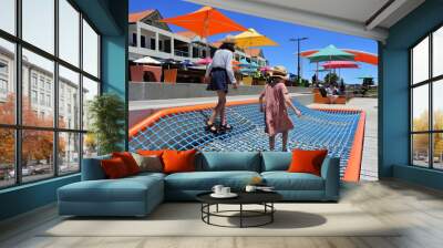 Australian people having fun in Rockingham esplanade Western Australia Wall mural