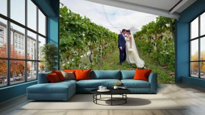 Husband and wife on their wedding Day Wall mural