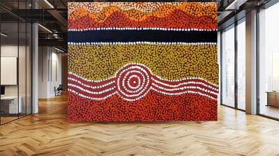 Indigenous Australian art Dot painting background Wall mural