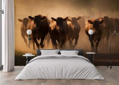 Cattle in the field - agribusiness - AI Technology Wall mural