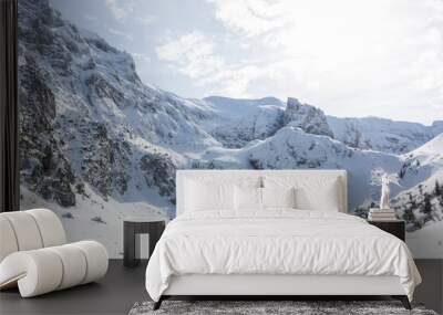 Winter mountain scenery Wall mural