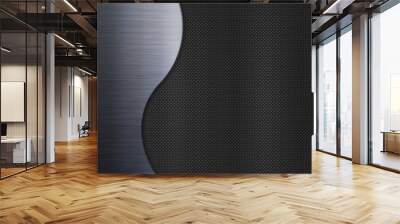 Aluminum metal plate and carbon fibre Wall mural