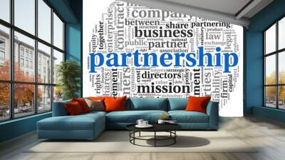 Partnership concept in tag cloud Wall mural