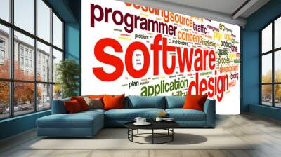 Software design concept in tag cloud Wall mural