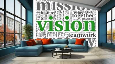 Vision concept in word tag cloud Wall mural