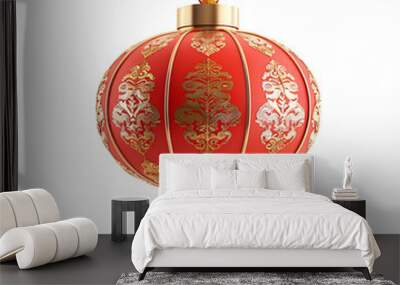 3d chinese new year lantern on isolated transparent background Wall mural