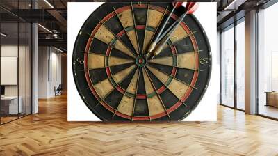 Dartboard with darts on isolated transparent background Wall mural