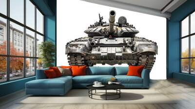 Military tank on isolated transparent background Wall mural