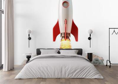 Rocket launch on isolated transparent background Wall mural