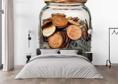 Tip jar on isolated transparent background Wall mural