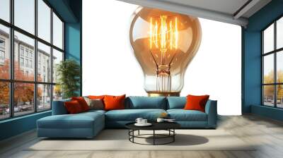 Tungsten electric bulb on isolated transparent background Wall mural