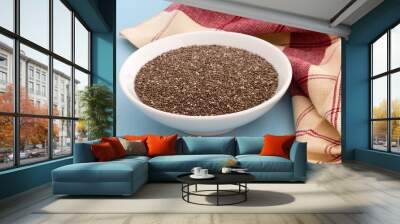 Chia seeds on a white dish Wall mural