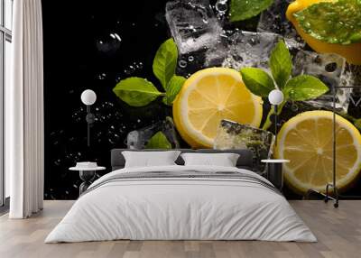 lemon and ice water Wall mural