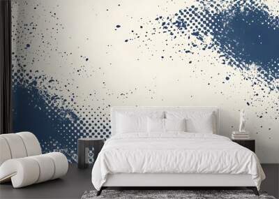 Abstract Blue and White Spatter Pattern Wall mural