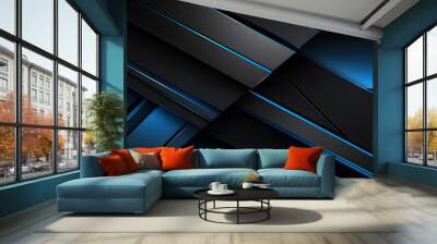 abstract dark elegant modern background with triangles shape Wall mural