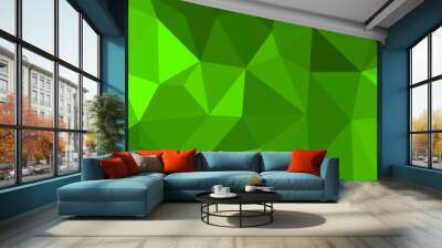 abstract green geometric background with triangles shape Wall mural