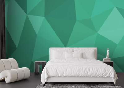 abstract jade green geometric background with triangles Wall mural