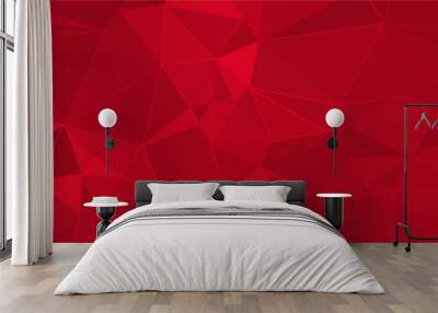 abstract red polygonal background with triangles Wall mural