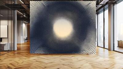 Abstract spiral pattern with a white light in the center. Wall mural