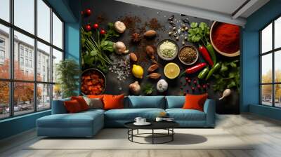 background with vegetables Wall mural