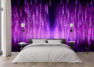 binary code tech background Wall mural