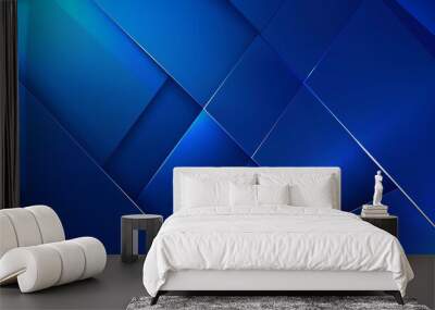 blue tech abstract background Wall mural