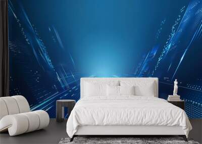 blue tech abstract background Wall mural