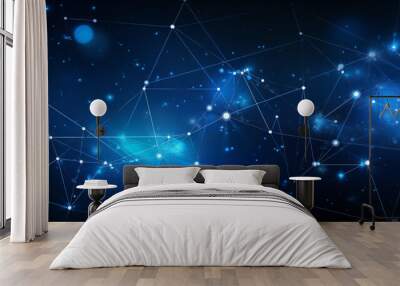 blue tech background Wall mural