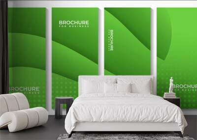 brochure design with abstract green curve modern background Wall mural