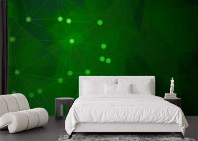 modern elegant abstract green tech geometric background Wall mural