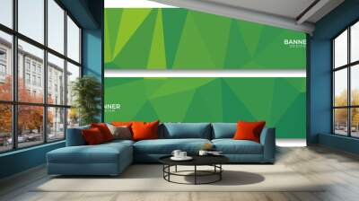 set of banners, abstract modern triangular yellow green bio background Wall mural