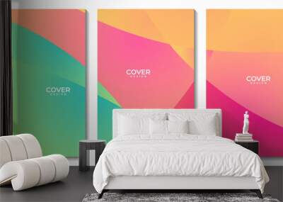 set of flyers with modern abstract colorful background Wall mural