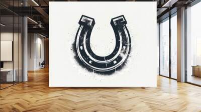 vintage grunge of horseshoe logo Wall mural