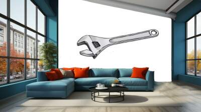 wrench hand draw Wall mural