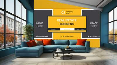 Real estate business Facebook cover timeline web ad banner template. Wall mural