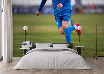 Football player on the field with the ball Wall mural