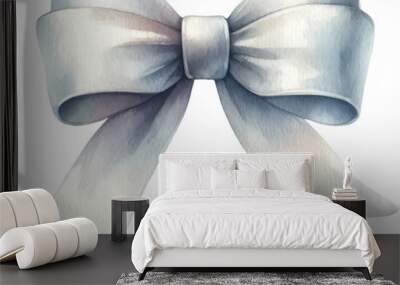 A white ribbon with a bow is drawn in a pencil sketch. The ribbon is drawn with a lot of detail, including the folds and creases of the ribbon. The ribbon is white and he is made of a smooth Wall mural