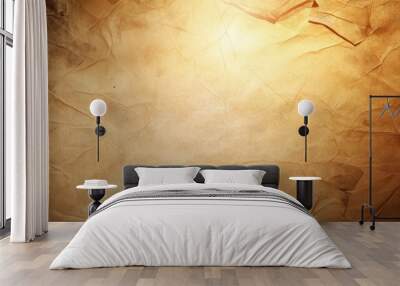 Aged and Wrinkled Brown Paper Texture, Vintage and Rustic Background
 Wall mural