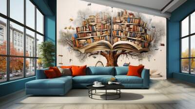 Knowledge Tree Color Vector Elements Wall mural