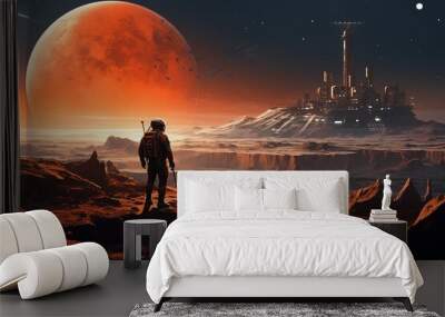 Star space galaxy background adorned with a celestial display of stars. Wall mural