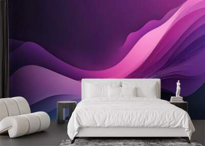 Abstract background gradient base color blue purple pink blurred and wavy Wall mural