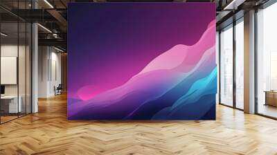 Abstract background gradient base color blue purple pink blurred and wavy	
 Wall mural