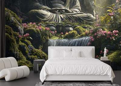 bodhisattva lord buddha statue monk meditating buddhism culture religion Wall mural