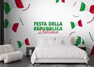 Festa Della Repubblica Italiana, 2 Giungno, Italy republic day 2 June, Italy national flag. Vector Celebration background Wall mural