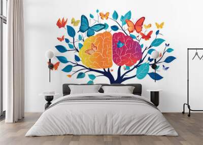 mental health awareness day bipolar disorder anxiety stress emotional background Wall mural