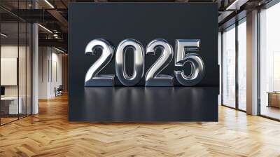 New Year's Eve celebration 3D 2025 number background Wall mural