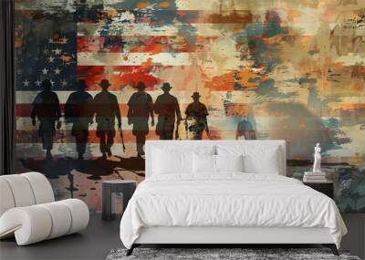 Patriotic memorial day remember and honor USA background Wall mural